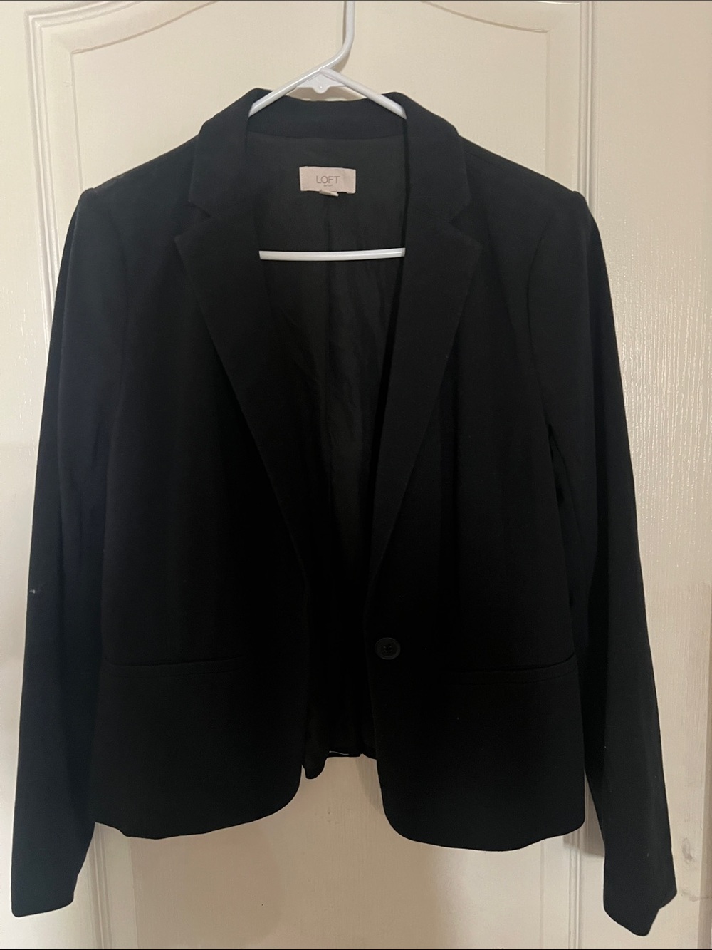 LOFT Black Single-Button Notch Lapel Blazer